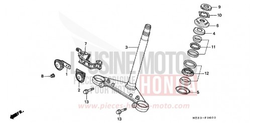 STEERING STEM NTV650S de 1995